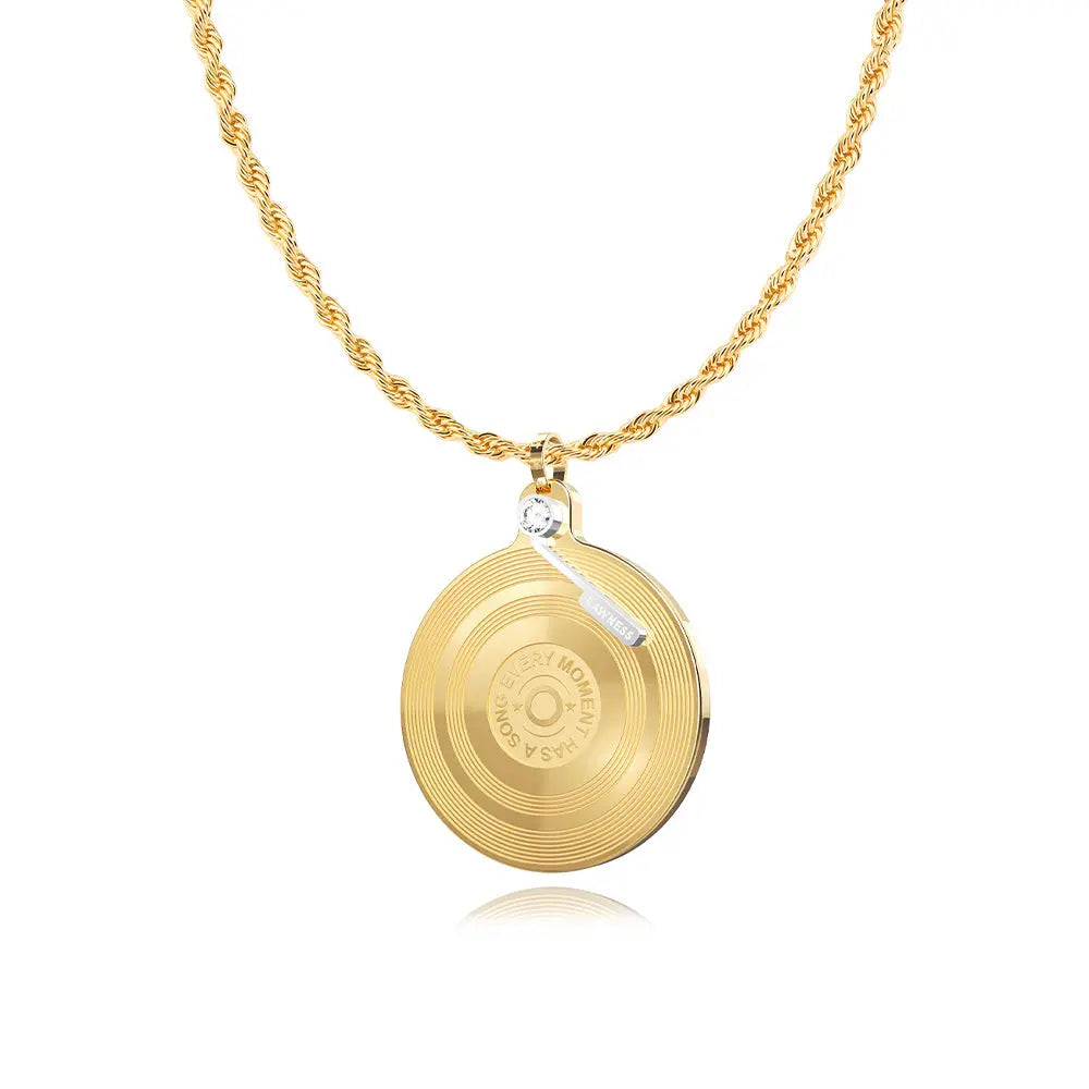 RAWNESS Necklace Vintage Record Pendant – A Tribute to Music and Style - RAWNESS