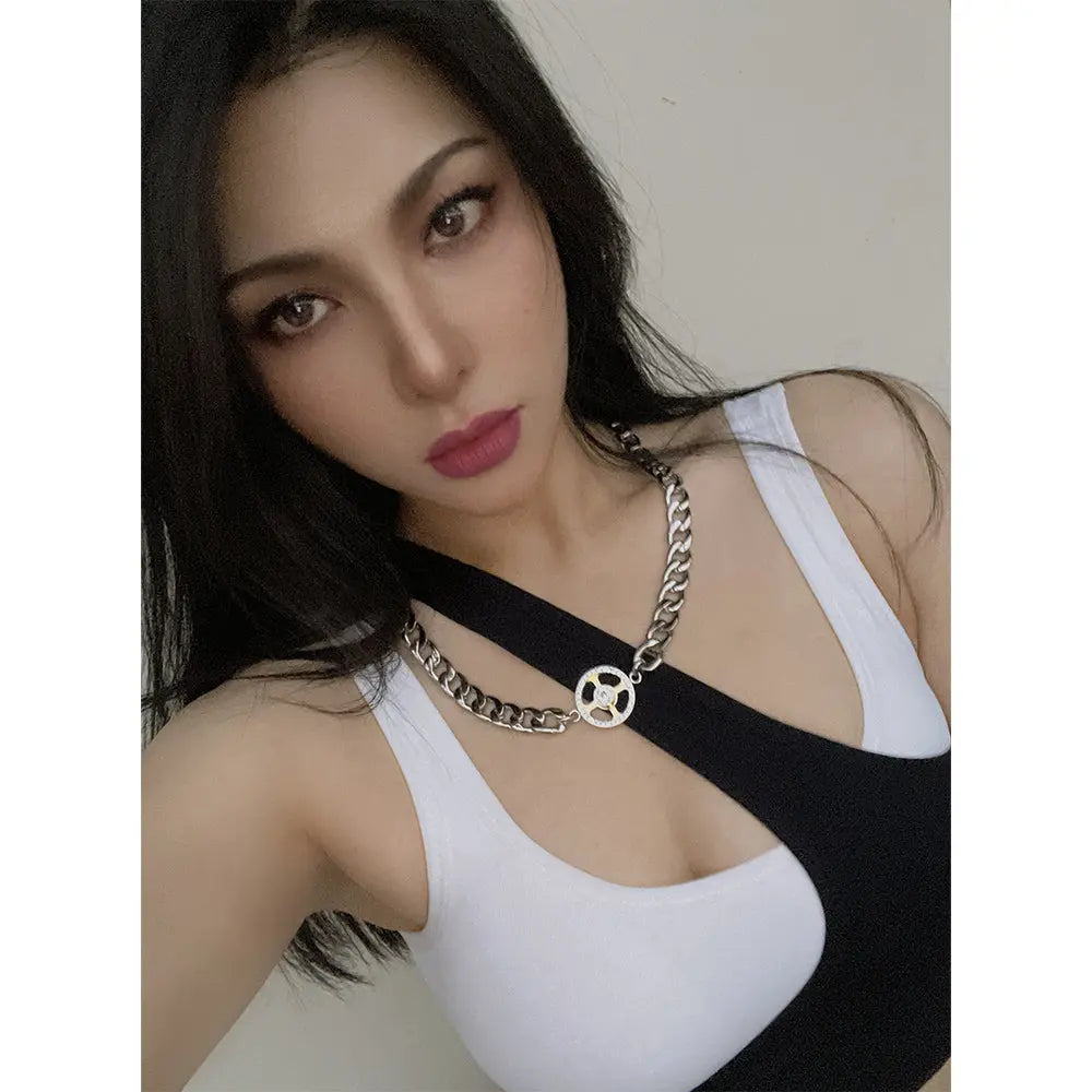 RAWNESS Necklace Weight Plate Pendant Cuban Chain Strength Meets Luxury RAWNESS