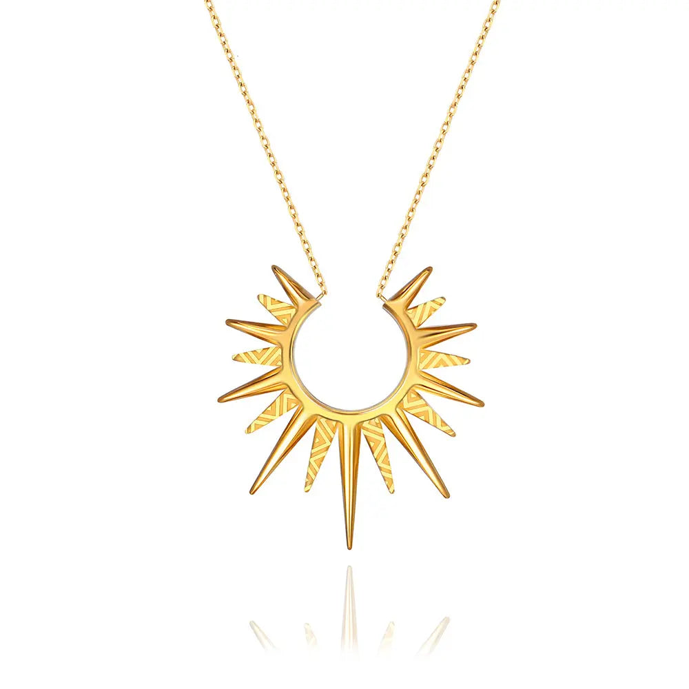 RAWNESS Ray of Sunshine Golden Pendant Modern Art Necklace RAWNESS