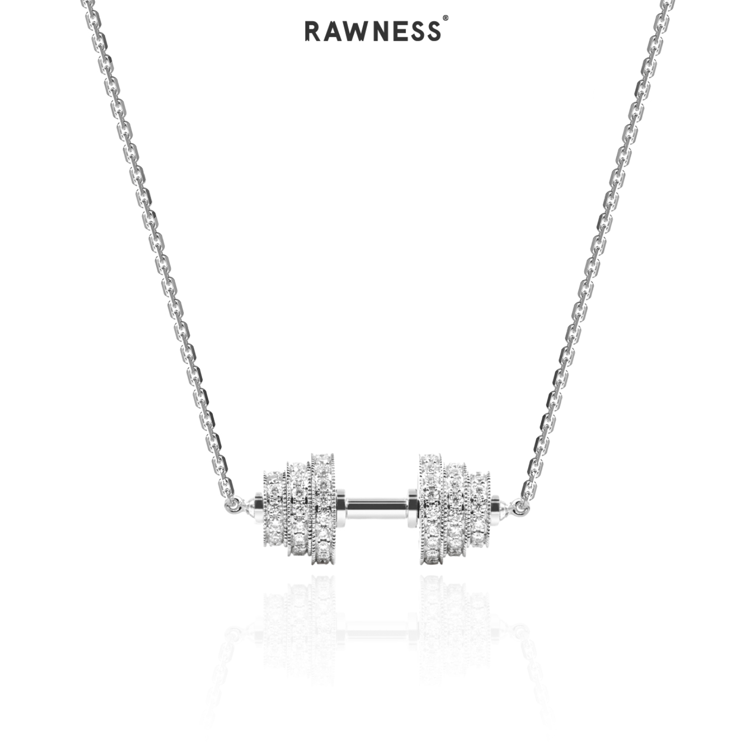 Diamond Dumbbell Choker Necklace | Luxury Gym Jewelry RAWNESS®