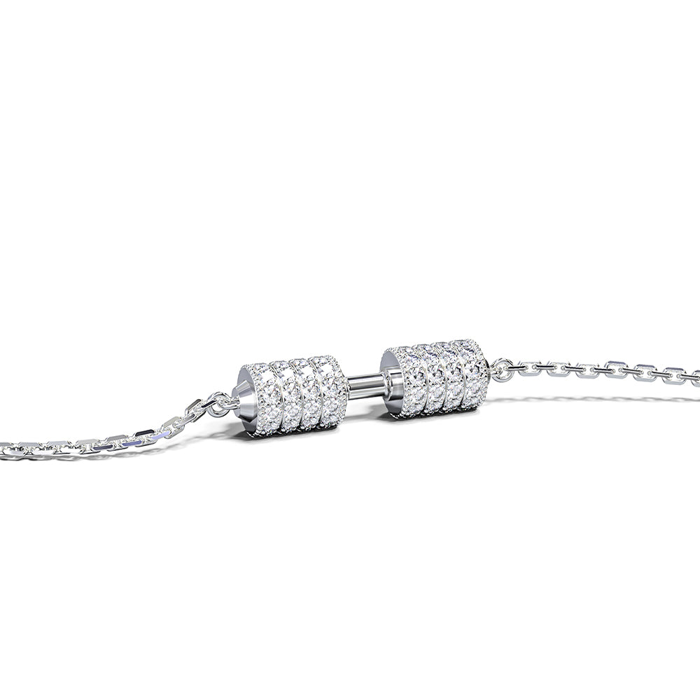 RAWNESS Choker Necklace Mini Diamond Dumbbell Pendant - RAWNESS