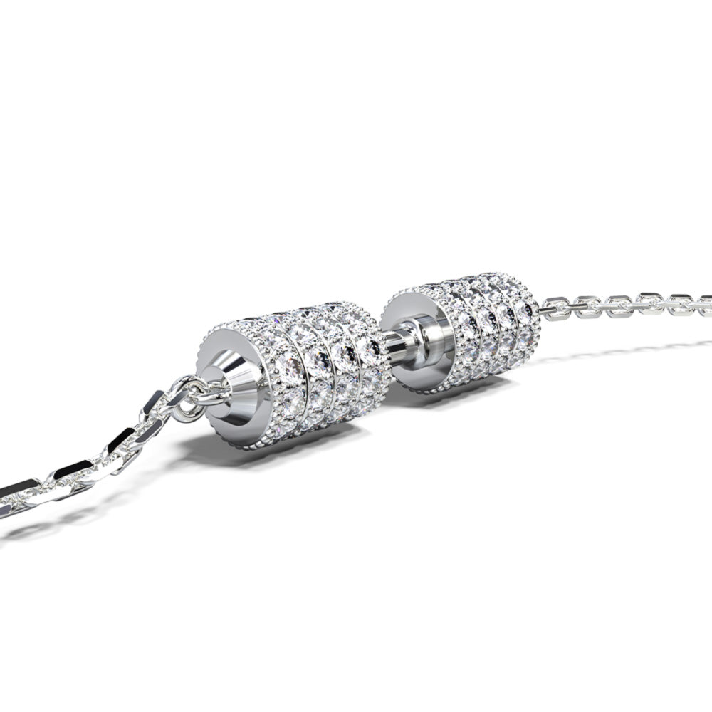 RAWNESS Choker Necklace Mini Diamond Dumbbell Pendant - RAWNESS