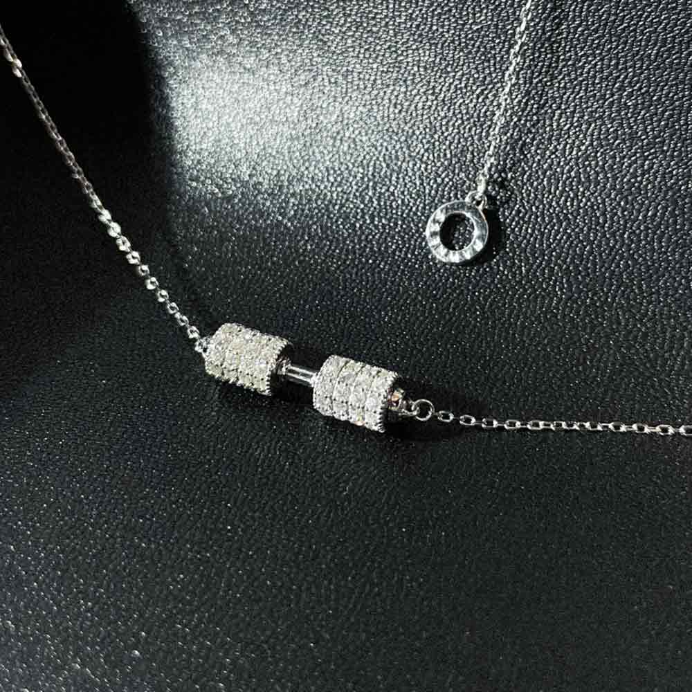 RAWNESS Choker Necklace Mini Diamond Dumbbell Pendant - RAWNESS