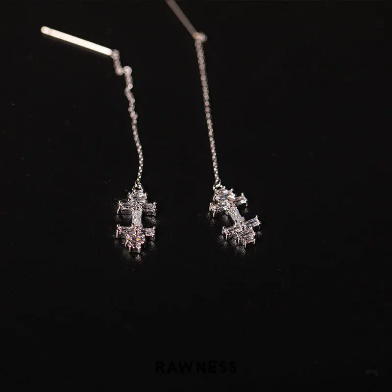 RAWNESS Ear Threads FitGlow Moissanite Earrings Strength Meets Elegance - RAWNESS
