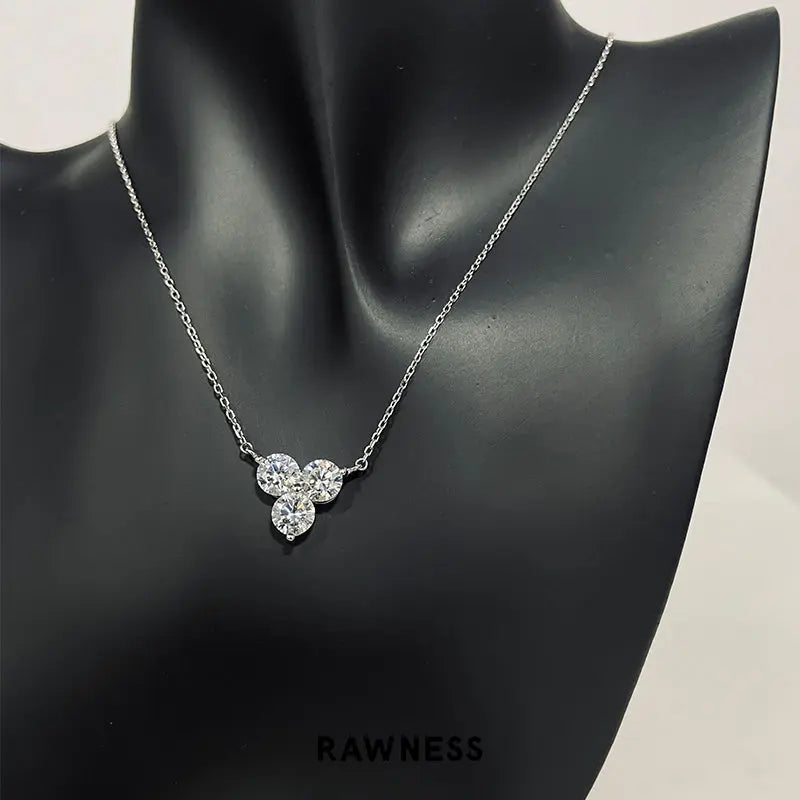 RAWNESS Trio Diamond Necklace – Timeless Elegance for Every Occasion - RAWNESS