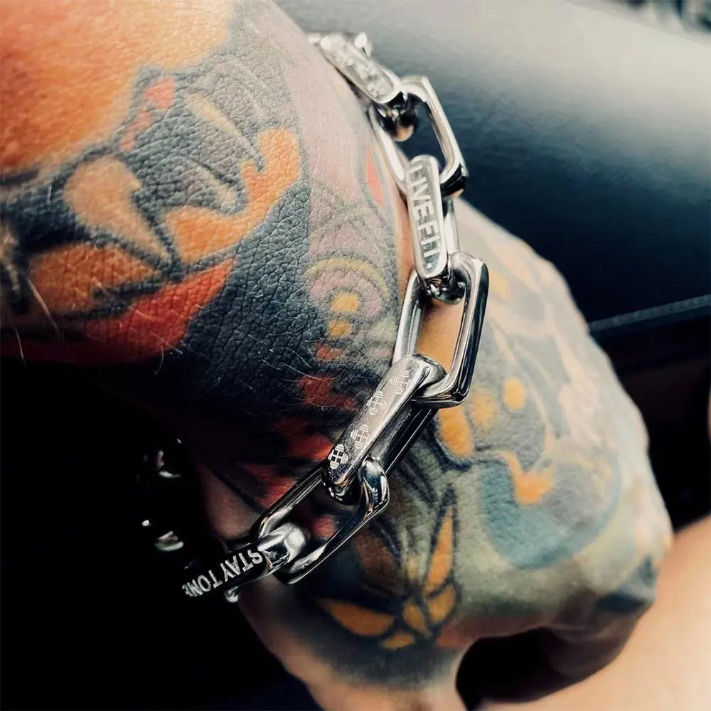 RAWNESS Bracelet Square Link Cuban Chain Titanium Steel RAWNESS