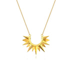 RAWNESS Necklace Sunburst Moissanite Sun Beam Spike Pendant Illuminate Style RAWNESS