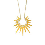 RAWNESS Radiant Sunburst Moissanite Necklace in gold-plated stainless steel