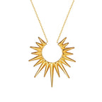 RAWNESS Necklace Ray of Golden Sunshine Shaped Pendant Modern Art - RAWNESS