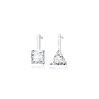 RAWNESS Studs Asymmetrical Moissanite Earrings Bold Modern and Unique RAWNESS