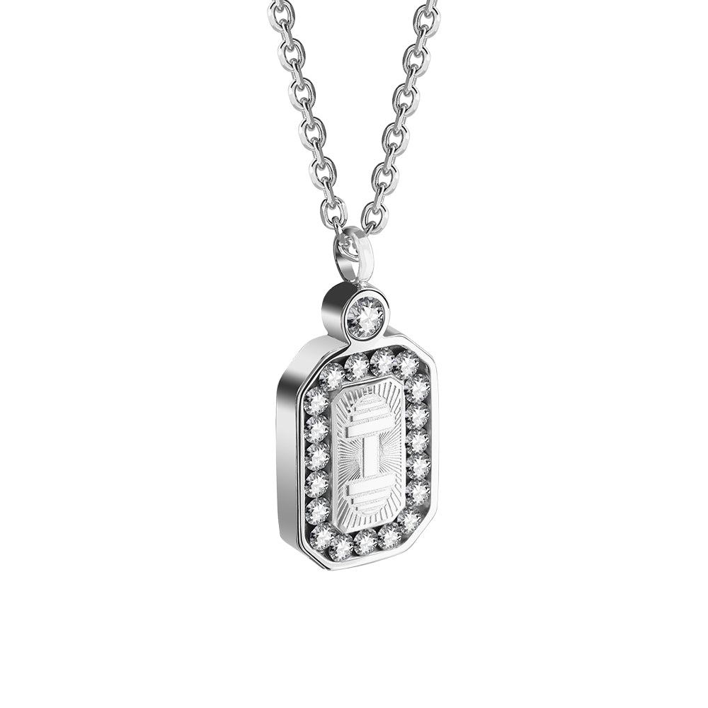 Live Fit Diamond Barbell Pendant Necklace