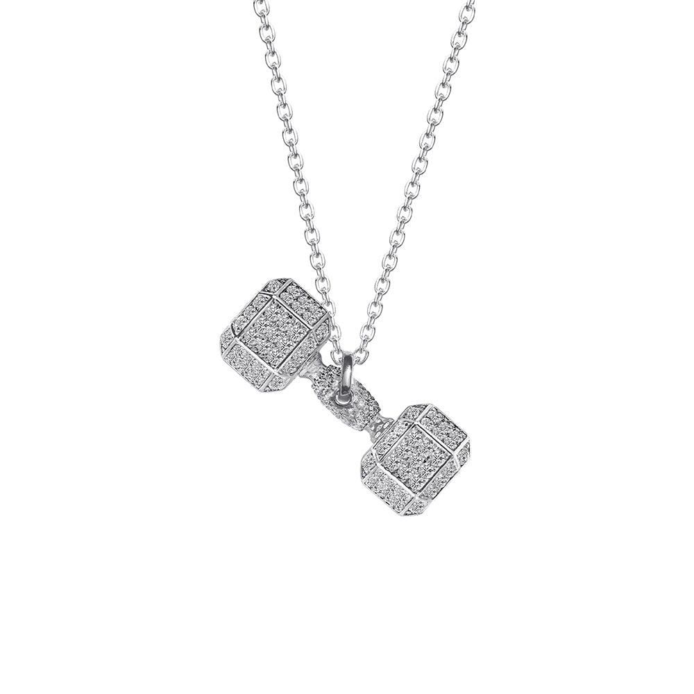 Dumbbell Necklace Full Diamond Premium Series