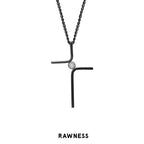 Diamond Link Cross Necklace - RAWNESS